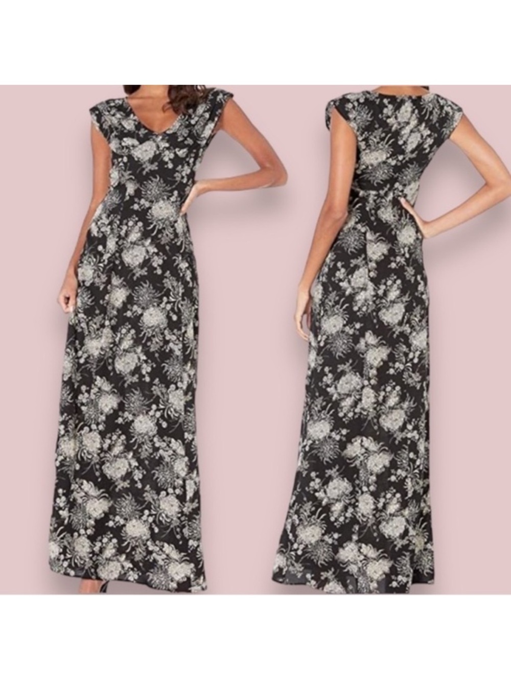 Unique Vintage Floral Print Maxi Dress size 4